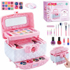 SET NA MAKE-UP MAKEUP NA NECHTY KOZMETIKA PRE DIEVČATÁ ZRKADLO KUFRÍK