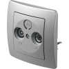 TEM Čatež Zásuvka TV+R TEM EKONOMIK SS priebežná 10dB strieborná KE12ES-U