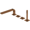 KEUCO Edition 11 4-otvorová batéria na okraj vane s otočnými rukoväťami, výtok 220 mm, bronz kartáčovaný, 51130030200