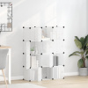 zahrada-XL Úložný organizér v tvare kocky s 12 kockami a dvierkami, priehľadný PP 340555