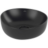 VILLEROY & BOCH Antao asymetrické umývadlo na dosku bez otvoru, bez prepadu, 400 x 395 mm, Pure Black, s povrchom CeramicPlus, 4A7240R7