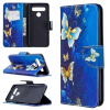 Peňaženkové kožené puzdro na LG K61 - Golden Butterfly