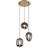 Globo Lighting Blacky I závesné svietidlo 3x40 W mosadzná-dymová 15345-3MM