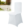 UISEBRT 100 kusov univerzálnych krytov na stoličky Stretch Chair Cover Ribbon Biela Chair Covers Svadobné oslavy Narodeninové dekorácie