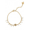 Guess Pozlátený náramok s kryštálmi a syntetickými perlami JUBB04681JWYGWH 18,5 cm