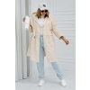 Cavaricci Plus size béžová parka ALMIRA s kapucňou – moderná prechodná bunda Farba: Bežová, Veľkosť molet: UNI