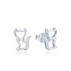 MINET JMAN0585SE00 - MINET Stříbrné náušnice kočky s bílými zirkony