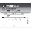 Predĺženie č.9: cencúle, 5m, 50LED, Spájací SYSTÉM 24V, bez napájania, teplá biela