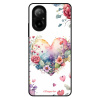 Lesklé pouzdro iSaprio pro Realme C67 - Floral Heart (Lesklé pouzdro, kryt, obal iSaprio Exclusive na mobil Realme C67 s motivem Floral Heart - elegantní skleněný vzhled, skvělá ochrana mobilu a luxus