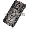 Kožený obal iPhone 4 – Snake Skin – čierna