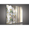 Obraz na plátne viacdielny - OB3158 - Biela orchidea žltý vzor 90cm x 80cm - S6