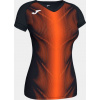 Joma Dámsky dres OLIMPIA T-SHIRT BLACK-ORANGE S/S WOMAN Veľkosť: M