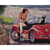 Maľovanie podľa čísel Dáma sediaca na starom kabriolete, 40x50 cm, vypnuté plátno na rám (6043331)