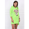 Šaty s predĺženou zadnou stranou a farebnou potlačou MI64632 neónovo zelené