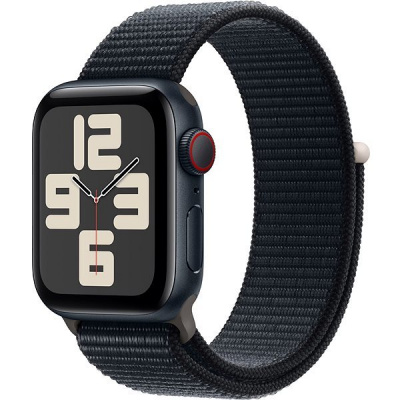 Apple Watch SE Celular 40 mm Tmavo atramentový hliník s tmavo atramentovým prevliekacím športovým remienkom MRGE3QC/A