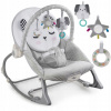 Dojčenské lehátko - Vibration Rockerova stolička - šedá (HÚDACIE KRESLO S VIBRÁCIAMI - SIVÁ)