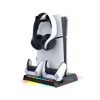 iPega P5S006 Multifunctional charging RGB stand with cooling for PS5 Slim, black (57983121657)