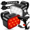 PREDNÁ A ZADNÁ LED VÝKONNÁ AKUMULÁTOROVÁ CYKLISTICKÁ LAMPA NA BICYKEL SADA