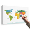 Obraz na korku výnimočná mapa sveta s bielym pozadím