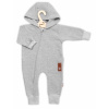 Teplákový overal s vreckom a kapucňou BOY, Baby Nellys, sivý 80 (9-12m)