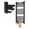 KÚPEĽŇOVÝ RADIÁTOR ČIERNY REBRÍKOVÝ 100x45 cm MODERNÝ RADIÁTOR BERGEN