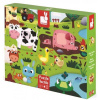 Janod Puzzle dotykové Zvieratká na farme s textúrou 20 ks