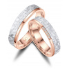 Snubní prsteny Síla oceli, styl karbonu Rose Gold