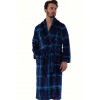 Modrý károvaný extra teplý župan pro muže 1Z1586 modrá L + První výměna zboží zdarma.