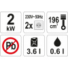 Elektrocentrála - GENERÁTOR GENERÁTOROV YATO 2,2 KW AVR YT-85451 (Elektrocentrála - GENERÁTOR GENERÁTOROV YATO 2,2 KW AVR YT-85451)