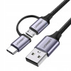 Ugreen 30875 2in1 USB - micro USB / USB Type C, 2.4A, 1m, černý