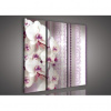 Obraz na plátne viacdielny - OB3157 - Biela orchidea fialový vzor 90cm x 80cm - S6