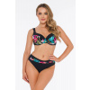 Dámske dvojdielne plavky Barcelona 1 S896BE1 Black with Leaves - Self 48F