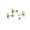 Ocelové šroubovací Náušnice na rivoli 6mm - Light Gold SL / 7mm