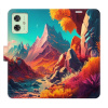 Flip pouzdro iSaprio na mobil Motorola Moto G54 5G - Colorful Mountains s kapsičkami na karty (Knížkové flipové pouzdro iSaprio pro mobil Motorola Moto G54 5G - Colorful Mountains - elegantní obal s k