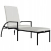 Záhradné lehátko - Deckchair s opálením, polystan, čierny (Deckchair s opálením, polystan, čierny)