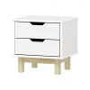 IDEA nábytok Nočný stolík 2 zásuvky BONITO 2 biely lak