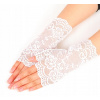 Rukavice - Elegantné biele čipkové rukavice (DA29 Čierna čipka Openwork Lolita Rukavice)
