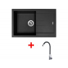 Set Sinks Amanda 780 Pureblack + Elasta nerez/čierná