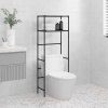 zahrada-XL 2-poschodový úložný stojan nad WC čierny 53,5x28x143 cm železo 343133