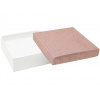 B-TOP Trblietavá papierová darčeková krabička na šperky 8 x 8 cm - zlatoružová/ biela