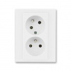 ABB LEVIT Dvojzásuvka 5513H-C02357 03 s clonkami, s natočenou dutinou, IP40, bílá/bílá