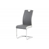 Jedálenská stolička DCL-406 GREY, koženka sivá, chróm