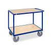 Stolový vozík KM Ergo, práškovo lakovaný, 2 police, nosnosť 500 kg, elastické kolieska, brzda