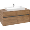 VILLEROY & BOCH Collaro závesná skrinka pod umývadlo na dosku (umývadlo v strede), 4 zásuvky, 1200 x 500 x 548 mm, Oak Kansas, C08700RH