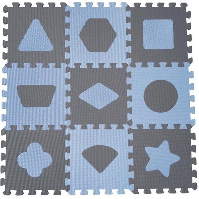 Baby Dan Hracia podložka puzzle 90x90 cm Geometrické tvary Blue 2021