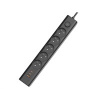 Viking síťová prodlužovací zásuvka YC53, 5x AC 230V, 1x USB-A, 2x USB-C, délka 1,5 m, černá VYC53B