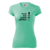 Eat sleep play - šach - Dámske Fantasy športové (dresovina) - XL ( Mätová )