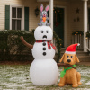 Nafukovací snehuliak so psíkom a zajačikom LED – 180 cm