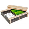 Pieskovisko cédrové s krytom Aksent wooden sandpit Exit Toys objem 45 kg s 2 nádobami s objemom 16 litrov/32 kg