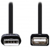 NEDIS predlžovací kábel USB 2.0/ zástrčka USB-A - zásuvka USB-A/ poniklované konektory/ čierny/ bulk/ 2m